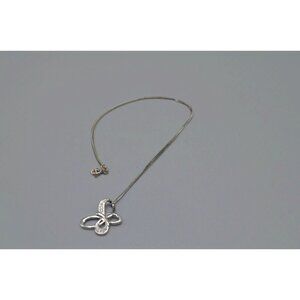 Sterling Silver Butterfly Necklace 925 Stamped 19" Chain Charm Jewelers 3.6 Gram